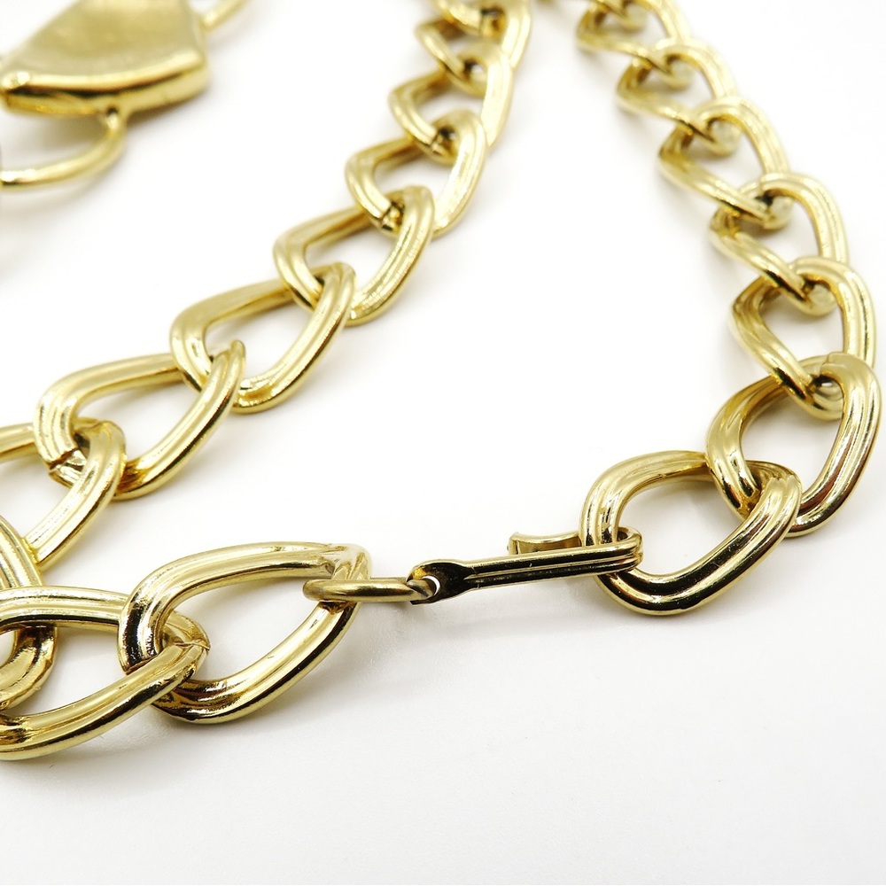 Kunio Matsumoto Trifari TM vintage gold tone enamel chunky necklace & bracelet - Picture 10 of 16